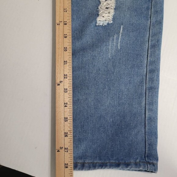 Nasty Gal Womens Size 10 Girl Talk Distressed Shredded Mom Jeans Light Wash - Picture 10 of 10
